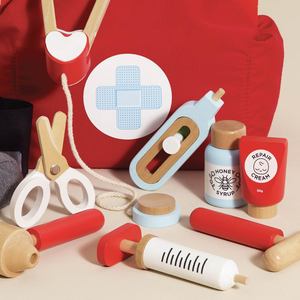 Set da gioco medico in legno per bambini, Kit medico di finzione con giochi di ruolo da infermiera, i classici <span class=keywords><strong>giocattoli</strong></span> in legno possono personalizzare - Product Image 2