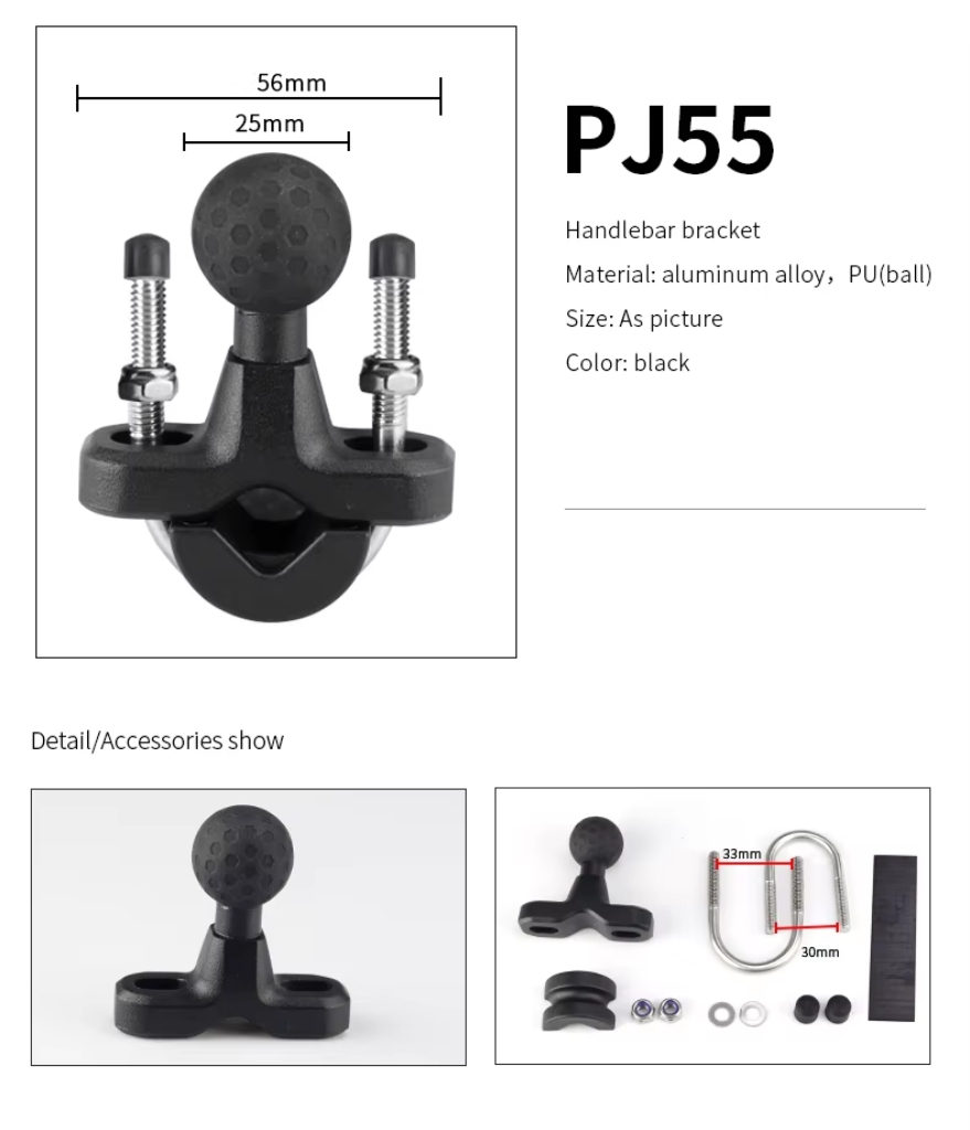 Black(PJ55 handlebar bracket accessories)