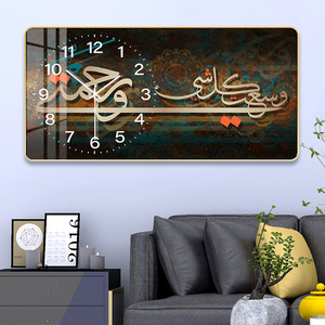 Grande stile caldo moderno di lusso in porcellana di cristallo orologio da parete creativo <span class=keywords><strong>Art</strong></span> Deco tela dipinta per ingresso sala da pranzo <span class=keywords><strong>Art</strong></span> - Product Image 2