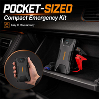 Démarreur de voiture portable 12V haute performance 800A de crête 7200mAh, kit d'alimentation d'urgence automobile