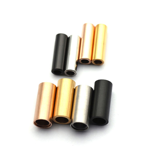 Tube cylindrique rond en acier inoxydable fermoir magnétique connecteurs de boucle entretoise <span class=keywords><strong>pour</strong></span> cordon cuir collier <span class=keywords><strong>fermeture</strong></span> - Product Image 3