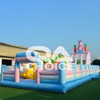 Grand videur gonflable maison de lapin fête gonflable carotte sautant et jeu de défi coulissant aire de jeux combo extérieur
