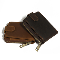 Dompet Kartu Akordion Kulit Sapi RR Crazy Horse, Dompet Kartu Resleting Multi Slot Anti RFID, Dompet Kartu Identitas Kulit Sapi Logo Kustom