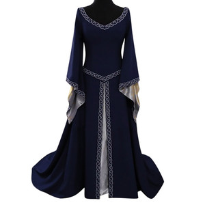 Abito da Principessa Medievale Rinascimentale 2026 per Donna - Costume per Halloween e Natale, Vestito Lungo Ricamato a Maniche Lunghe, Abito Aderente per <span class=keywords><strong>Film</strong></span> e TV - Product Image 6