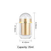 Vente chaude 30ml forme de balle PS capsule en plastique bouteille couronne bouchon joint supplément pilule conteneur pour emballage de médecine alimentaire