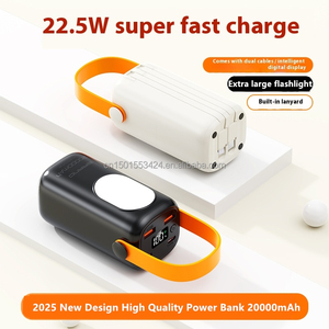 Power Bank <span class=keywords><strong>20000mah</strong></span> avec 2 câbles LED affichage lampe de poche poignée PD 22.5w poignée de charge rapide <span class=keywords><strong>chargeur</strong></span> <span class=keywords><strong>Portable</strong></span> extérieur - Product Image 2