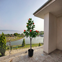 Anpassbare Größe Künstlicher Erdbeer baum mit grünen Blättern Innen-/Außen-PE-Baum für Abschluss-Weihnachts hotel dekorationen