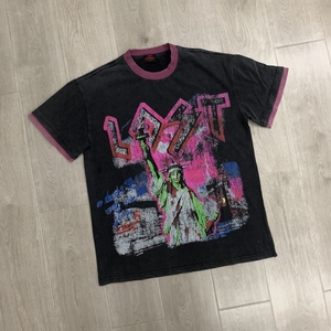 Camiseta de Hombre de Algodón Puro de Alta Calidad con Incrustaciones de Diamantes, Estilo Casual Lavado, Manga Corta, Hip Hop - Product Image 1