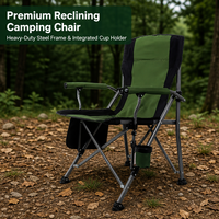 Chaise pliante portable de plage et de camping avec dossier et sac de transport
