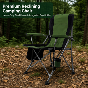 Chaise pliante portable <span class=keywords><strong>de</strong></span> plage et <span class=keywords><strong>de</strong></span> camping avec dossier et sac <span class=keywords><strong>de</strong></span> transport - Product Image 1