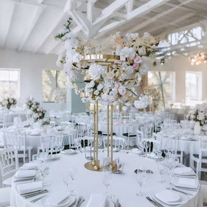 LANJO 4 layer flower arrangement centerpieces <b>Tall</b> Gold Metal Centerpiece Stands Gold Multi-Ring Wedding Centerpiece Stand - Product Image 6