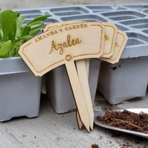 <b>Wooden</b> Handmade Plant Marker Personalised Garden <b>Stake</b> Custom Plant Label Flower Gift Tag Gardening Accessories Easy Install - Product Image 1
