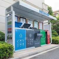 Poubelle de recyclage à induction intelligente, écologique, en acier galvanisé, pour usage intérieur/extérieur en zone publique