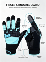 Gants de course moto HAIYI Performance à doigts entiers, avec sangle de poignet réglable, antidérapants, protection UV, absorption des chocs