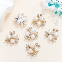 Décoration colorée en perles, fleurs et strass pour épingles à cheveux, accessoires de couture et de bricolage pour vêtements