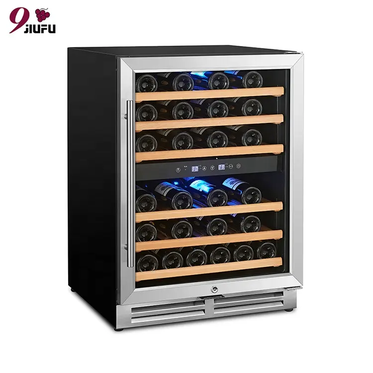 Home Küche Edelstahl Glastür Front Eingebauter No Frost Wein kühler Kühlschrank Kühlschrank