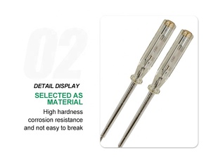 Testeur de tension sans contact LED haute et basse sensibilité 100-250V, identifie la ligne zéro et la ligne sous tension 82212 pour usage domestique - Product Image 6