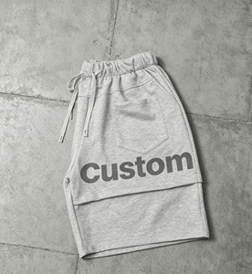 Shorts personnalisés pour hommes, shorts épais en molleton français, streetwear, shorts en coton imprimés et délavés - Product Image 2