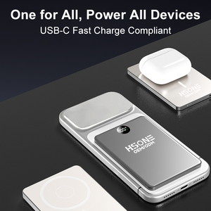 LS800 3 in 1 พาวเวอร์แบงค์แม่เหล็กไร้สายแบบบางพิเศษ พร้อมระบบชาร์จเร็ว PD20W แบบ Snap On ที่แข็งแรง หน้าจอ LED และตัวเครื่องบางเพียง 6.5 มม. - Product Image 4