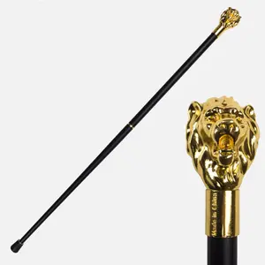사자 문명 스틱 코스 크리 에이 티브 할로윈 성능 지팡이 금속 사자 노인 지팡이 영어 신사 지팡이