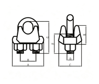Collier de serrage en U pour câble, type malleable, galvanisé, antidérapant, métrique M6-M32, pour rigging industriel, vente en gros usine