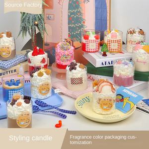 Bougie aromatique en verre pour décoration de la maison, cadeau d'<span class=keywords><strong>anniversaire</strong></span> fait à la main, cire de soja, bricolage - Product Image 3