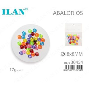Cuentas Ilan en Forma de Dado de 8x8mm Multicolor para la Creación de Joyería - Product Image 1