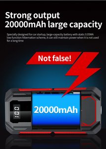 1500A Wireless Charging 20000mAh Portable Car &amp; Motorcycle Emergency Jump Starter <strong>Booster</strong> with LED Lighting and Digital Screen - Product Image 3