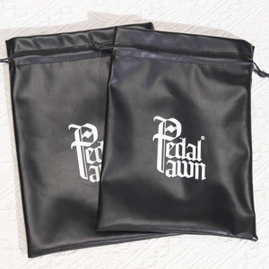 Bolsa de Cuero PU Negra con Cordón y Logotipo Personalizado para Cámara, Bolsa Impermeable de Cuero para Regalo, Estuche para Banco de Energía - Product Image 3