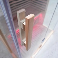 Sauna Inframerah Jauh Kayu Solid Hemlock & Cedar Merah Modern untuk Dalam Ruangan dengan Terapi Cahaya Merah dan Kapasitas 2 Orang