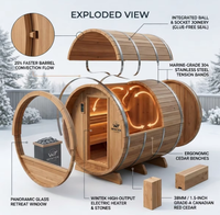 Poêle électrique panoramique en cèdre rouge finlandais pour sauna, 4-8 personnes, 9KW, vapeur sèche, écologique, infrarouge lointain, pour villa