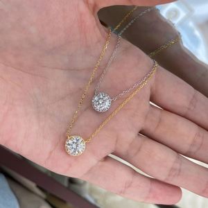 Dylam Trendy Slider Adjustable 18K Gold Plated <b>Post</b> Diamond <b>Round</b> Solitaire Heart Pendant Halo Necklace for Women - Product Image 6