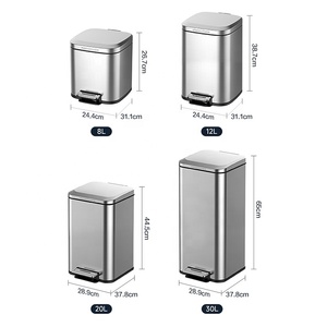 Hộ Gia Đình 20 Lít Thép Không Gỉ Chất Thải <span class=keywords><strong>Bin</strong></span> Phòng Tắm Thùng Rác Có Thể Với Bàn Đạp - Product Image 4