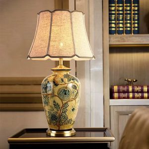 Lanh ô bóng gốm màu vàng Bình bảng đèn kích thước lớn mộc mạc bàn đèn - Product Image 4