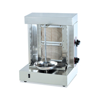 Machine commerciale à gaz Horizontal 4 brûleurs Shawarma avec couvercle dubaï arabie saoudite afrique arabe Doner Kebab Roti Sandwich poulet frit