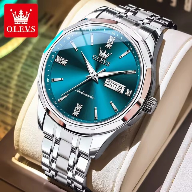 OLEVS 7056 Calendar Sapphire Wristwatch Reloj Hombre Men 3ATM Waterproof Hollow Out Original Luminous Automatic Mechanical Watch