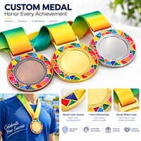 Médaille en métal personnalisée de haute qualité avec émail coloré, médaille de récompense vierge à graver pour les événements sportifs, scolaires, ou souvenirs d'entreprise