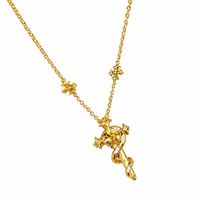Collier pendentif croix gothique, collier ras du cou à franges multicouches pour femmes, style grunge audacieux