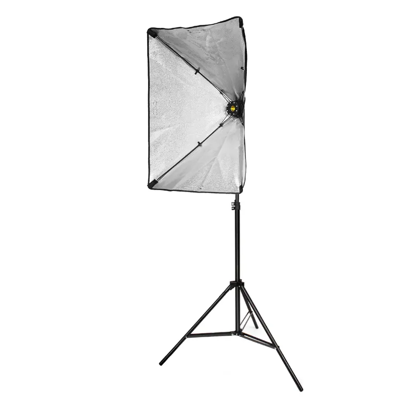 Dahili 1 ampul ile taşınabilir softbox fotoğraf aydınlatma 1 soket lamba tutucu + 50*70CM Softbox fotoğraf yumuşak kutu