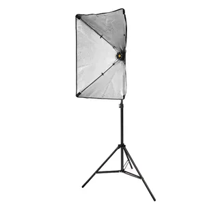 Portable softbox with built in 1 bulb Photography Lighting 1 Socket Lamp Holder + 50*70CM Softbox Photo Soft Box