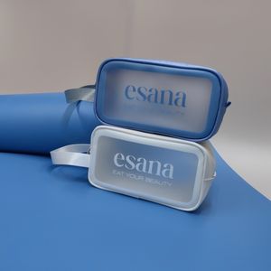 Trousse de maquillage à roulettes avec logo personnalisé Sac cosmétique en cuir Pu Sacs de maquillage blancs imperméables - Product Image 2