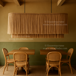Abat-jour suspendu en macramé personnalisé couvercle de lampe abat-jour grand projet Restaurant hôtel bohème décoration Villa décor EH2507012 - Product Image 4