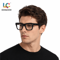 Lunettes optiques épaisses en acétate, monture carrée audacieuse, anti-lumière bleue pour le travail sur écran numérique