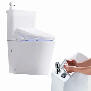 Tangki Jepang kombinasi toilet wastafel tangan wc dalam satu lavabo desain gratis stadning smart wc dan mixer valve combi basins