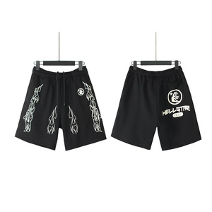 Shorts décontractés de haute qualité 320g de la marque américaine Hellstar, effet délavé et vieilli, pour hommes et femmes, Ius - Product Image 4