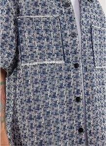<span class=keywords><strong>Camicia</strong></span> Casual Estiva da Uomo a <span class=keywords><strong>Maniche</strong></span> <span class=keywords><strong>Corte</strong></span> con Patch di Nappe e Motivo a <span class=keywords><strong>Quadri</strong></span> Intrecciato, Traspirante, Stile American High Street, Vestibilità Ampia, per Adolescenti - Product Image 6