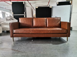 أريكة زاوية تشيسترفيلد إيطالية حديثة من الجلد الأصلي، أثاث غرفة معيشة كلاسيكي فاخر بثلاثة مقاعد - Product Image 6