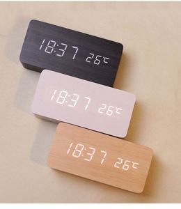 Modern Home Decor <b>LED</b> Desk Alarm <b>Clock</b> Fashionable Portable Wooden USB Battery Supply Home Decorative Wall <b>Clock</b> - Product Image 1