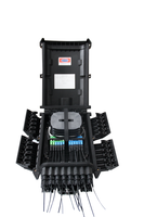 Kotak Splitter 16 24 Core Tahan Air IP65, Kotak Nap, Kotak Distribusi Serat Optik Hitam PLC Splitter