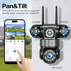 16MP 4-Lens WiFi PTZ Commercial Security <strong>Camera</strong> 360&deg; No Blind Spot Outdoor PTZ <strong>CCTV</strong> Motion Detection for Warehouse Shop Factory - Product Image 5